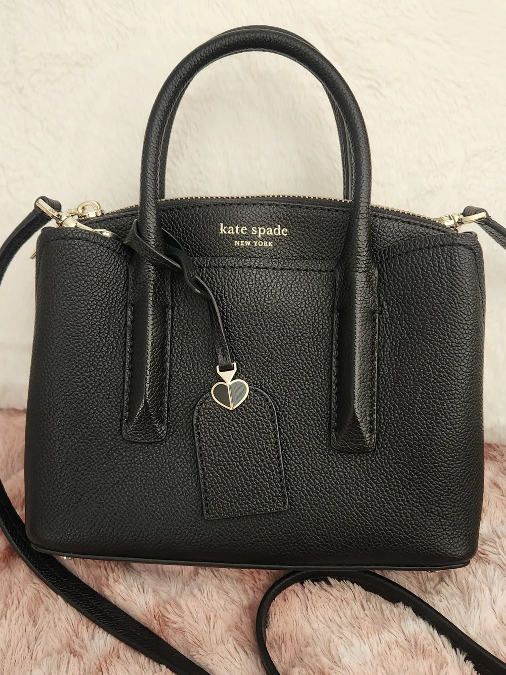 Kate Spade Mini Margaux Satchel Black Pebbled Leather
